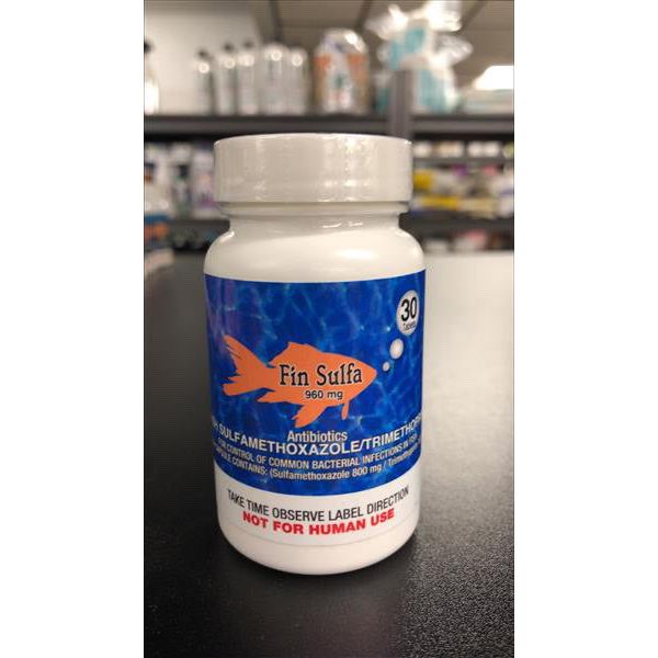 Fin Sulfa 960mg Tablets for Aquarium Fish – 30 Count – Water Care Support