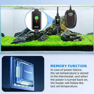 50W Submersible Aquarium Heater with External Temp Controller for Betta, Turtle, Fresh & Saltwater, 1-10 Gal