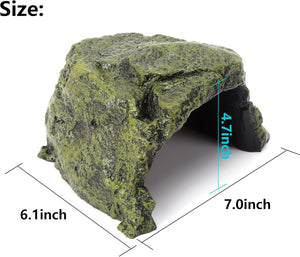Reptile Rock Hide Cave Natural Resin Habitat for Lizards Turtles Fish