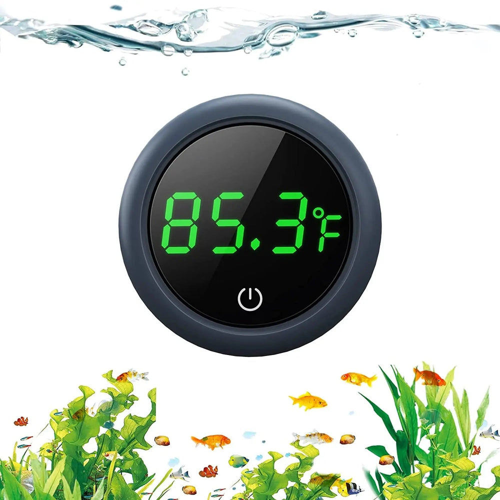 Digital Aquarium Thermometer LED Display ±0.9°F Stick-On Fish Tank Gauge