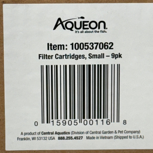 AQUEON (9 PACK) High Quality Carbon Fish Tank Filter Cartridges Small 100537062