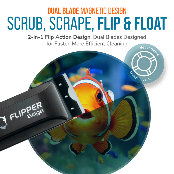 Flipper Edge 2 in 1 Floating Magnetic Aquarium Algae Cleaner (Standard)