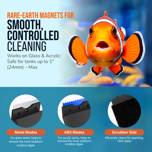 Flipper Edge 2 in 1 Floating Magnetic Aquarium Algae Cleaner (MAX)