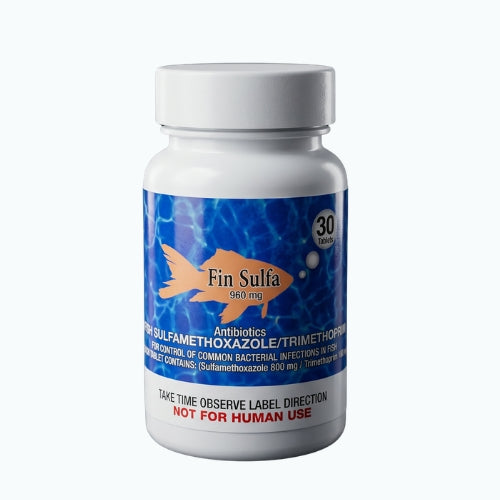 Fin Sulfa 960mg Tablets for Aquarium Fish – 30 Count – Water Care Support