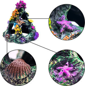 Fish Tank Decoration Coral Reef Set Aquarium Ornament Cave Plants Betta Decor