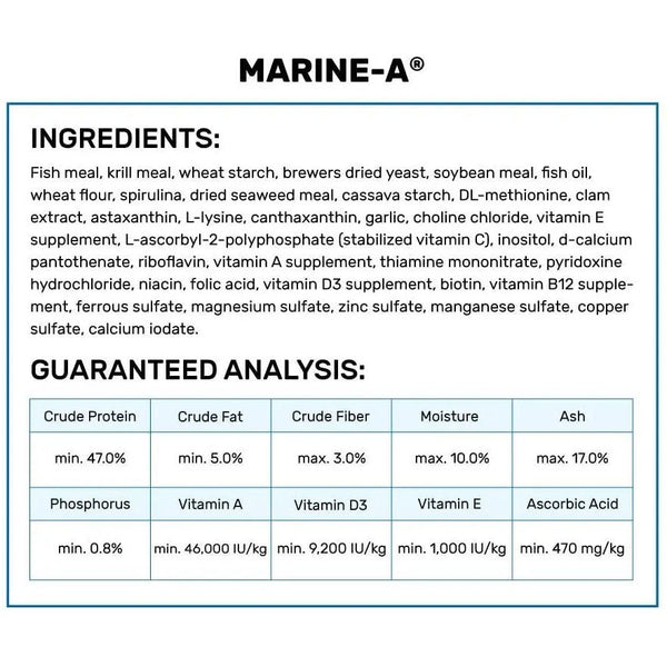 Hikari Marine-A Pellets Fish Food for LG Marine Fish 3.87 oz.