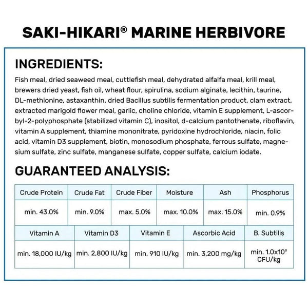 Hikari Saki-Hikari Marine Herbivore MD Sinking Fish Food 3.17 oz.