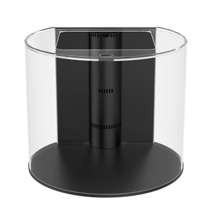 90 Gallon Glass 3/4 Cylinder Round Aquarium With Stand and Canopy in Golden Oak