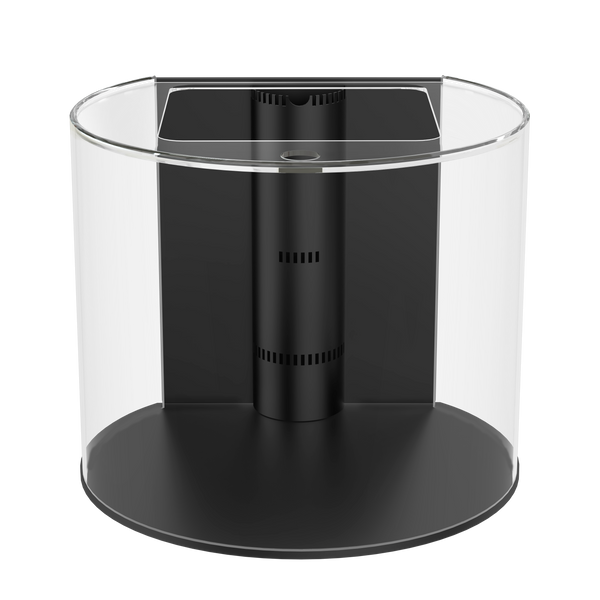 90 Gallon Glass 3/4 Cylinder Round Aquarium With Stand and Canopy in Golden Oak