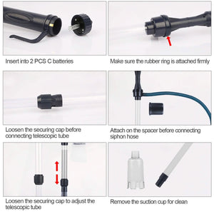 Battery-Operated Aquarium Vacuum Gravel Cleaner