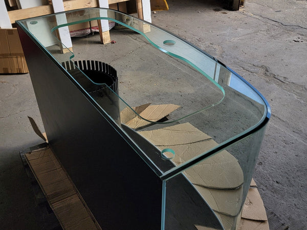 AQUA VIM Reef-Ready Bowfront Aquarium with Hand-Crafted Cabinet