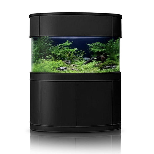 AQUA VIM Reef-Ready Bowfront Aquarium with Hand-Crafted Cabinet