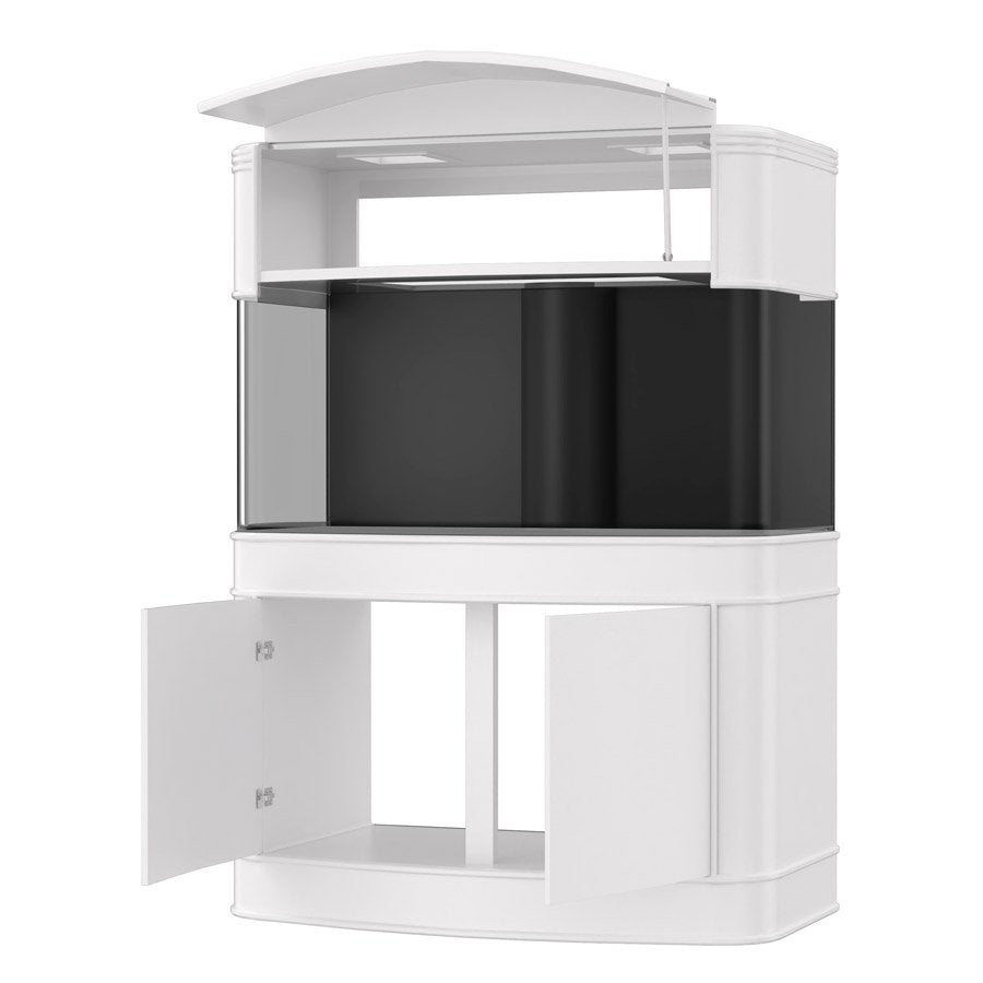 AQUA VIM Reef-Ready Bowfront Aquarium with Hand-Crafted Cabinet
