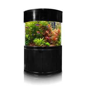 AQUA VIM Reef-Ready Corner Aquarium with Hand-Crafted Cabinet
