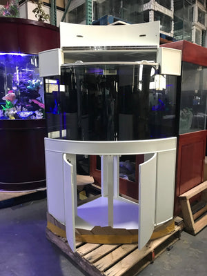 AQUA VIM Reef-Ready Corner Aquarium with Hand-Crafted Cabinet