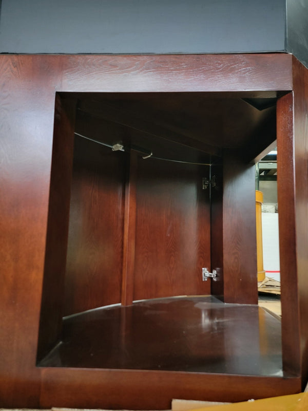 AQUA VIM Reef-Ready Corner Aquarium with Hand-Crafted Cabinet
