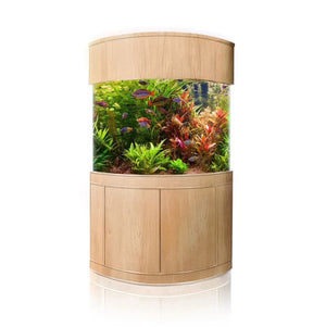 AQUA VIM Reef-Ready Corner Aquarium with Hand-Crafted Cabinet