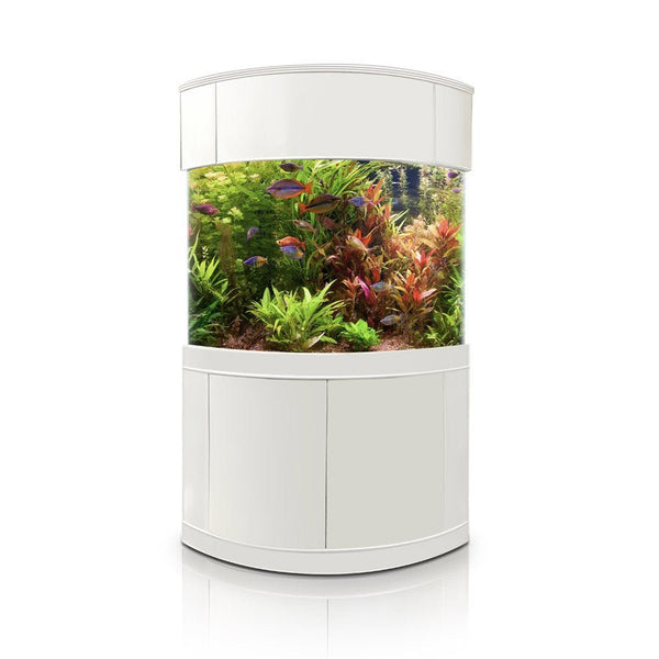 AQUA VIM Reef-Ready Corner Aquarium with Hand-Crafted Cabinet