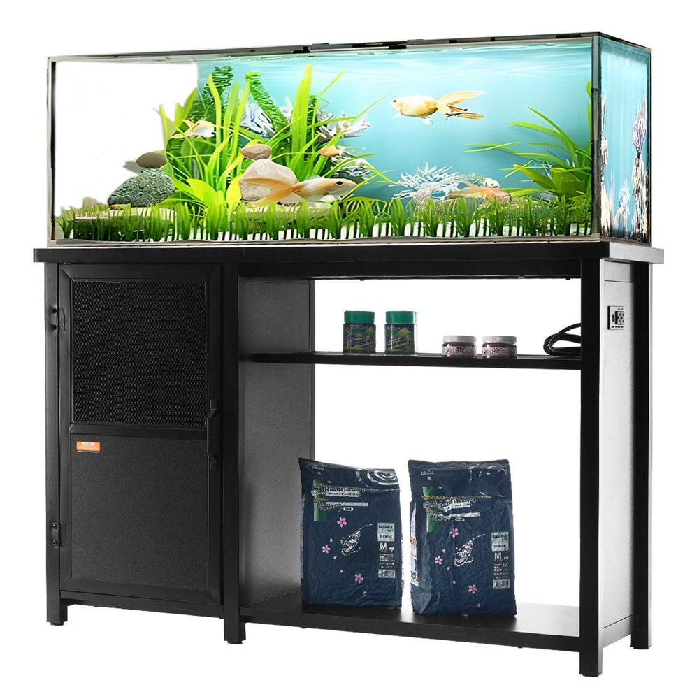 75 Gallon Aquarium Stand with Power Strip & Storage Cabinet