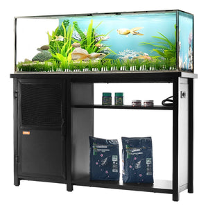 75 Gallon Aquarium Stand with Power Strip & Storage Cabinet