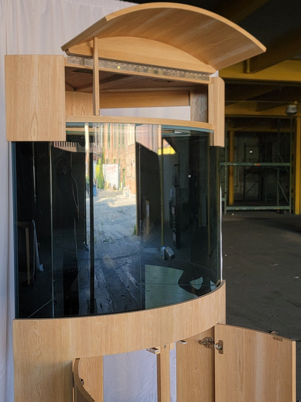 AQUA VIM Reef-Ready Corner Aquarium with Hand-Crafted Cabinet