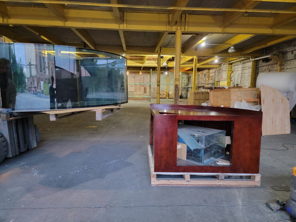 AQUA VIM Reef-Ready Corner Aquarium with Hand-Crafted Cabinet