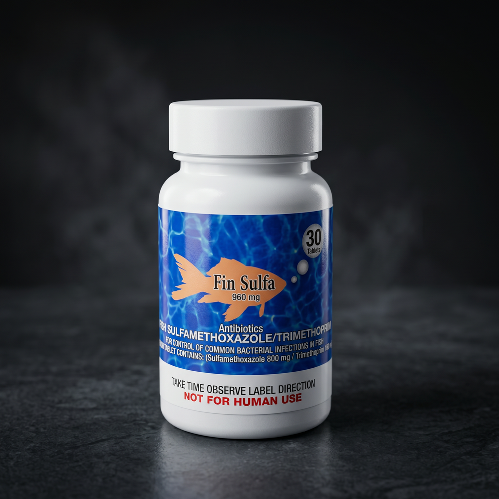 Fin Sulfa 960mg Tablets for Aquarium Fish – 30 Count – Water Care Support